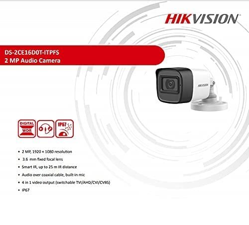 HIKVISION 2MP Outdoor Dual Light + Audio MIC Wired CCTV 1080p