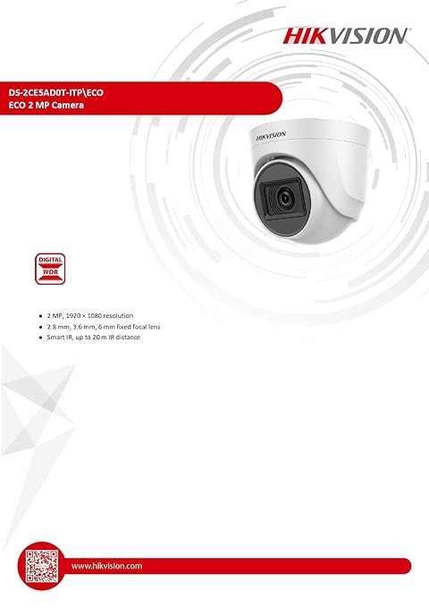 HIKVISION 2Mp Indoor Wired Color Camera Eco ,