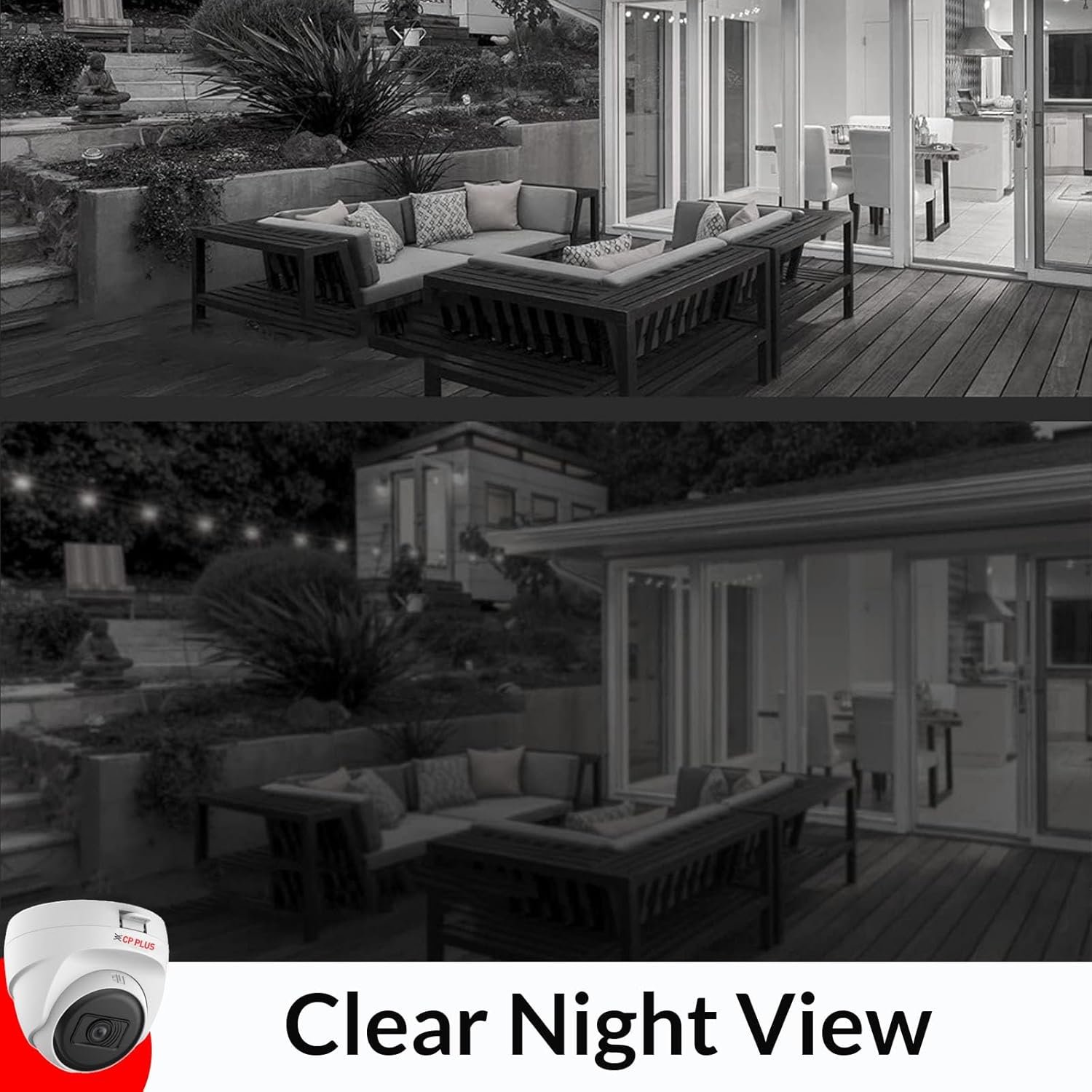 CP PLUS 2.4MP Dome Camera | Black & White Night Vision | 3.6 | Motion Detection