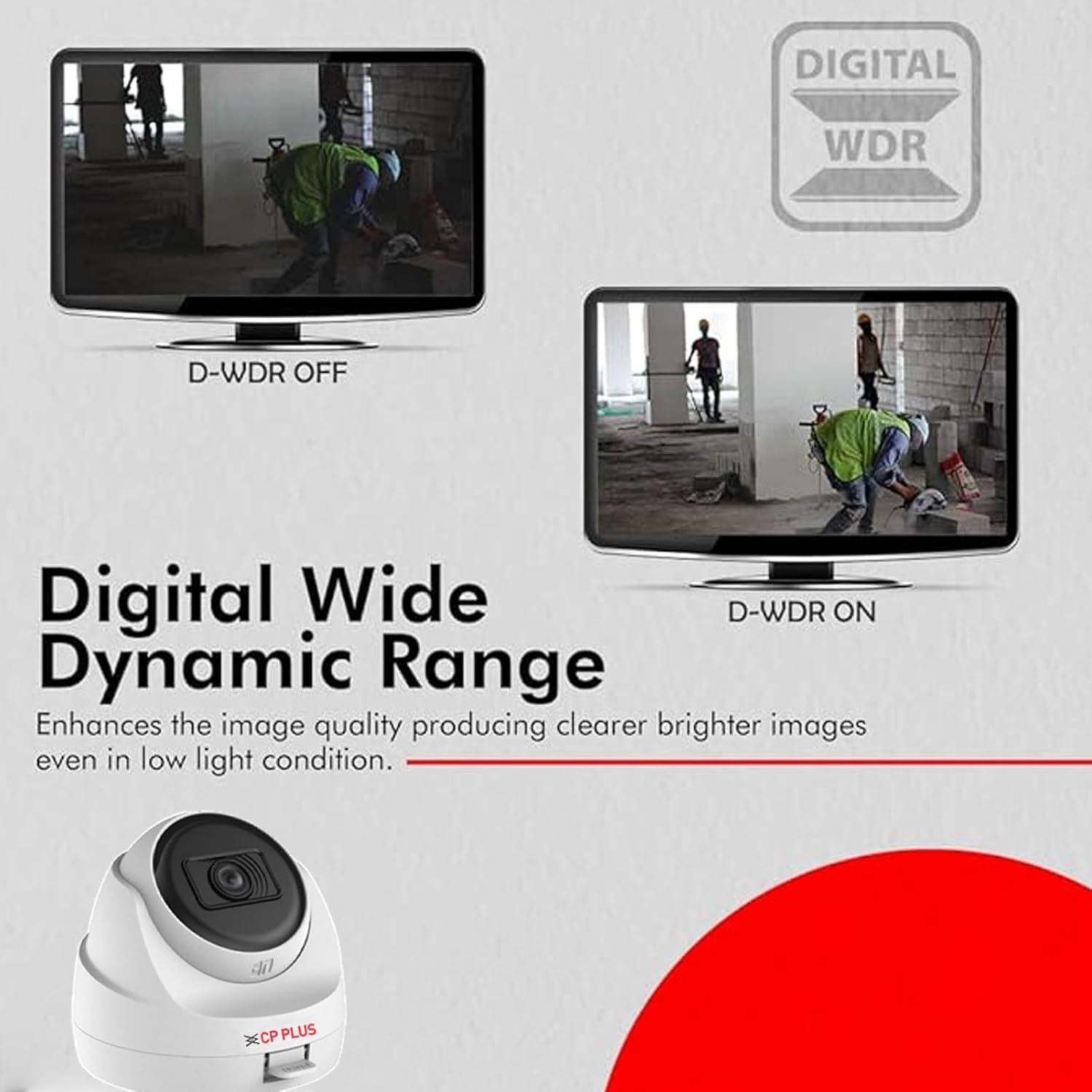 CP PLUS 2.4MP Dome Camera | Black & White Night Vision | 3.6 | Motion Detection