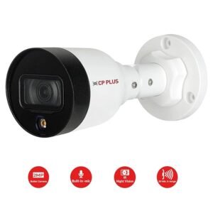 CP Plus 2MP Full HD IP Outdoor Bullet Camera | STQC Model | Model: CP-UNC-TA21L3C-LQ | Color Night Vision | IR Night Vision | 3.6mm Fixed Lens | Built-in Mic | IP67 Weatherproof